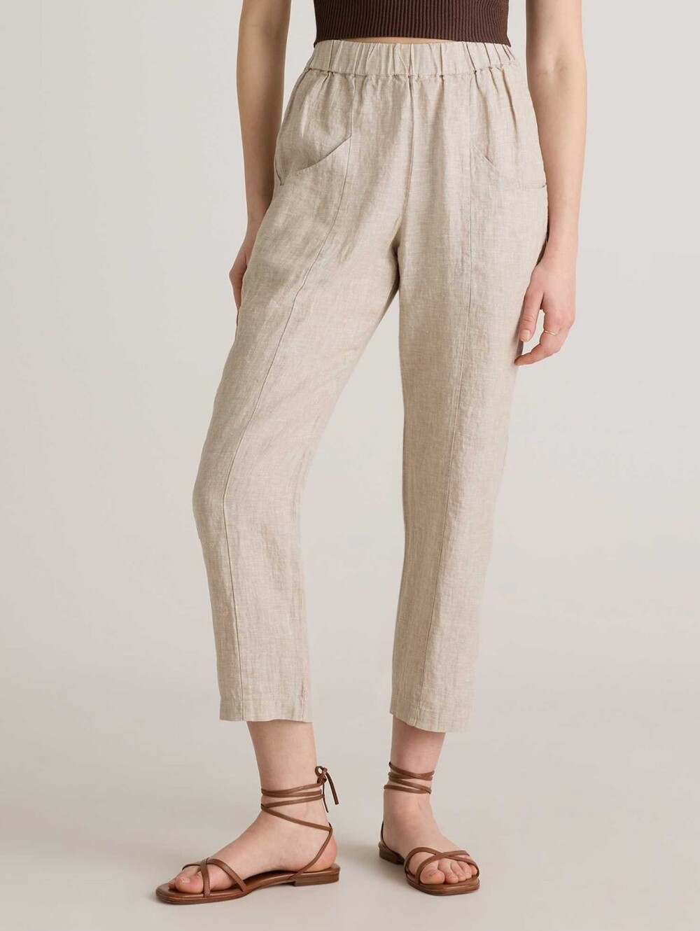 Quince European Linen Tapered Ankle Pants